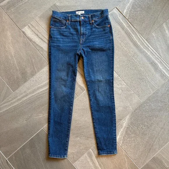 MADEWELL Women's 9" Mid-Rise Skinny Jean 29/8 medium blue slim denim - Picture 3 of 10